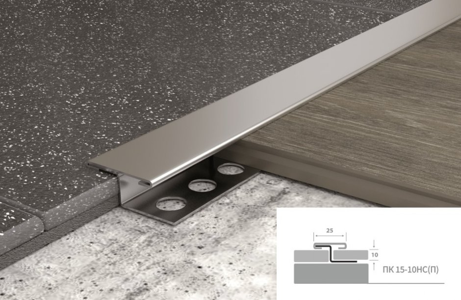 Профиль стыкоперекрывающий ПК 15-10нсп.2700.001 полированный