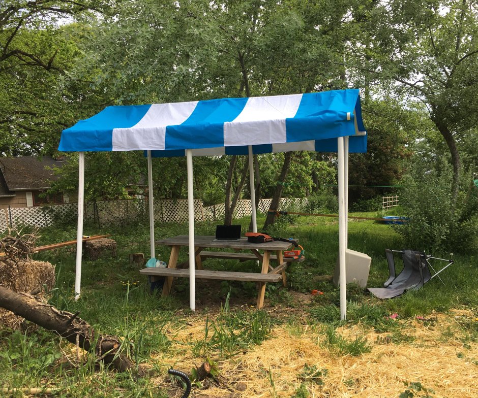 Навес из труб ПВХ