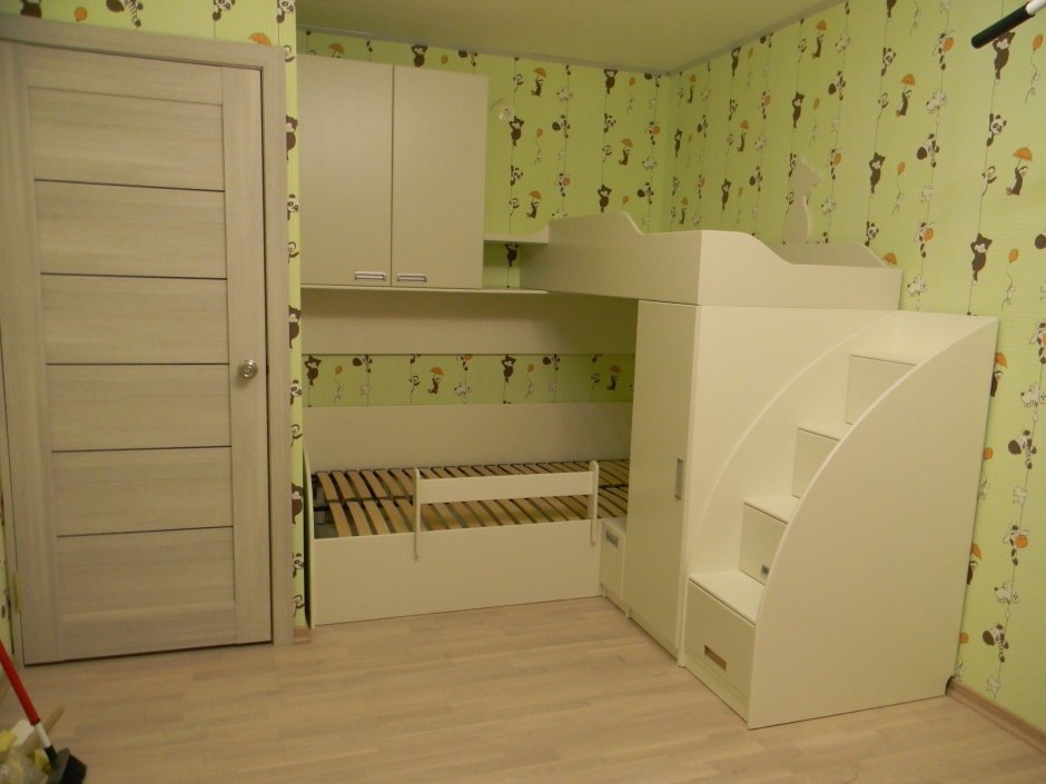 Кровать чердак Вега 1 двухуровневая угол правый