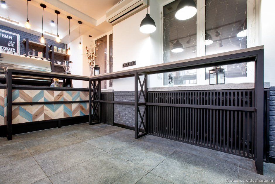Барная стойка для кафе в стиле лофт