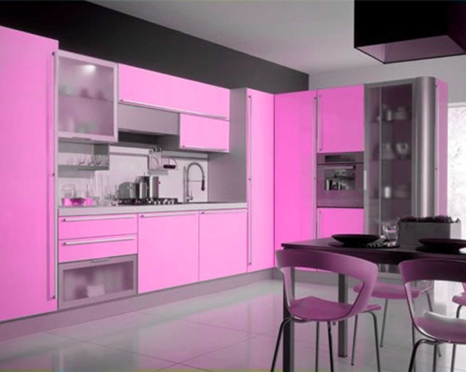 Розово черная кухня