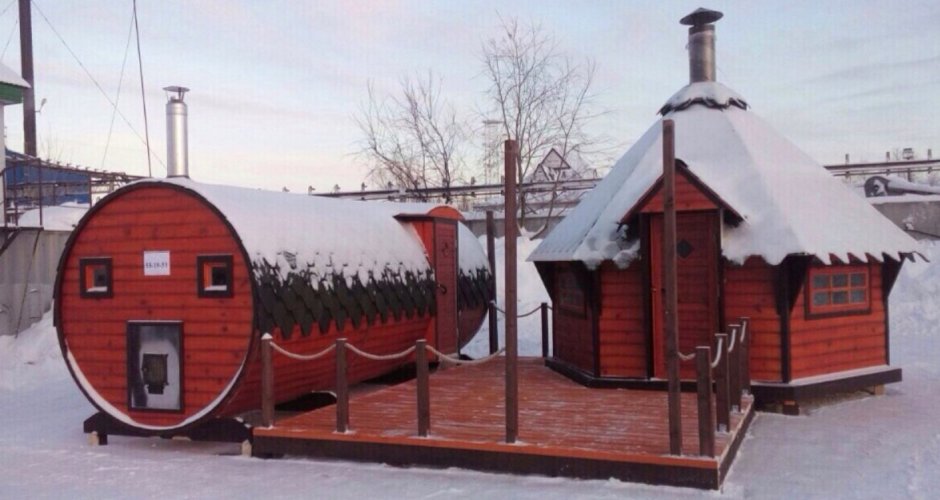 Баня с беседкой и мангальной зоной и бассейном