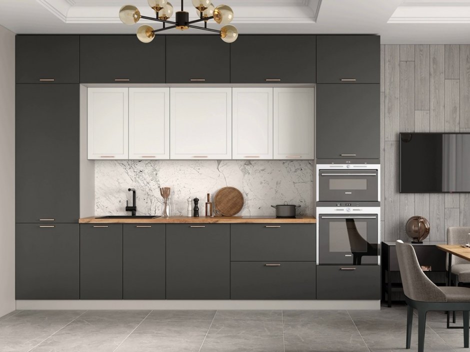 Кухонный гарнитур с антресолями