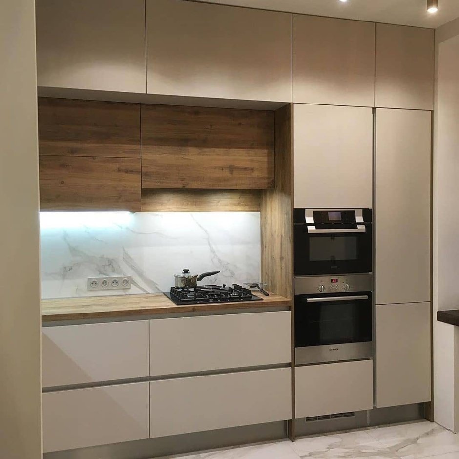 Кухня Глетчер с антресолями