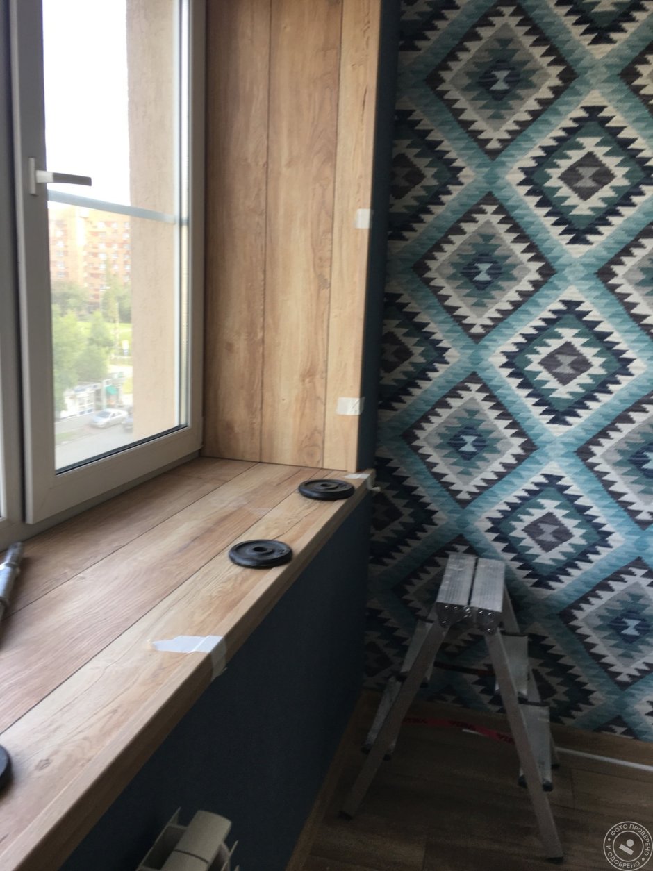 Отделка подоконника ламинатом