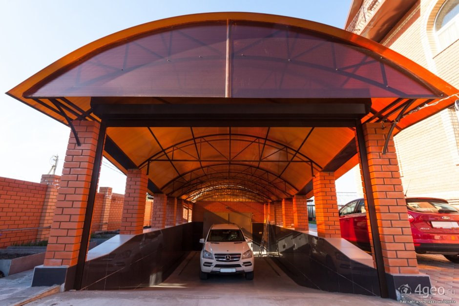 Навес для авто в частном доме