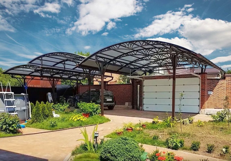 Кованые навесы из поликарбоната