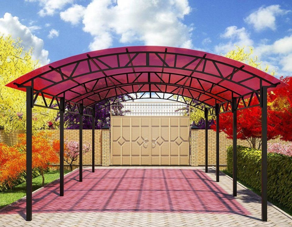 Навес для машины на дачу