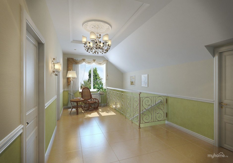 Оливковый цвет в интерьере прихожей