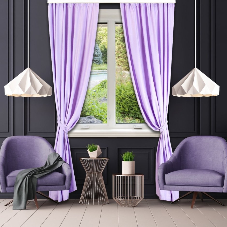 Сиреневая тюль