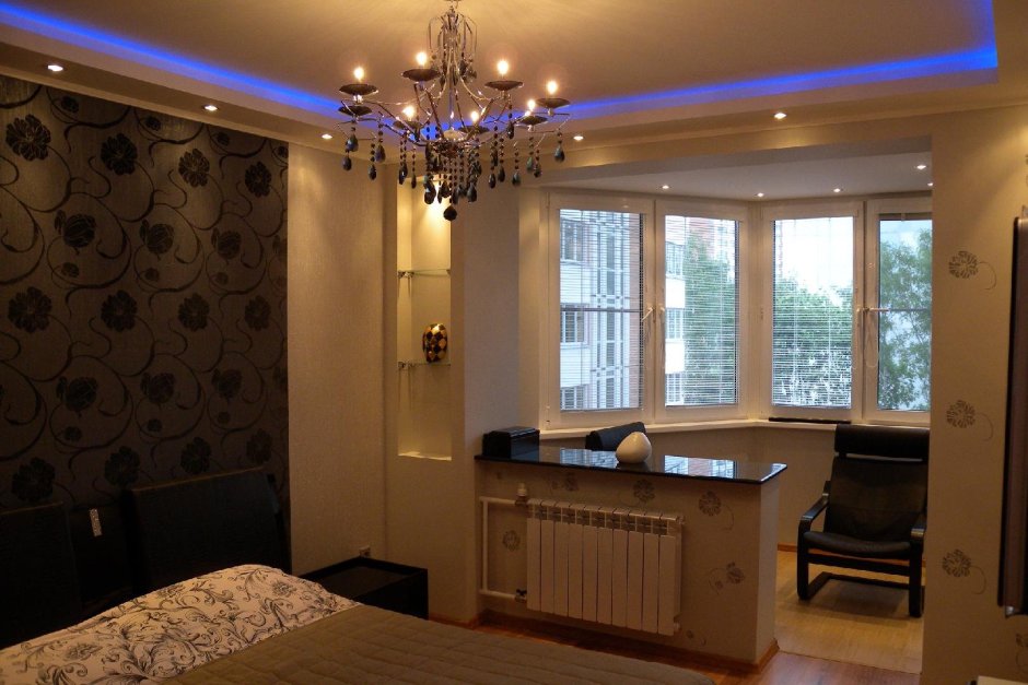 Балкон совмещенный с комнатой