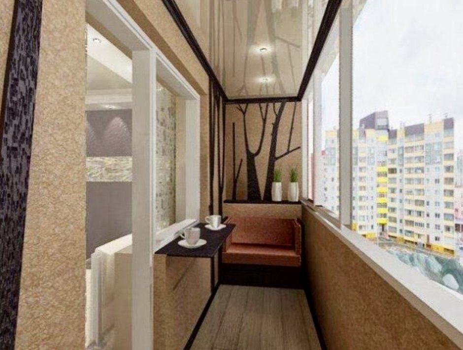 Гостиная совмещенная с балконом