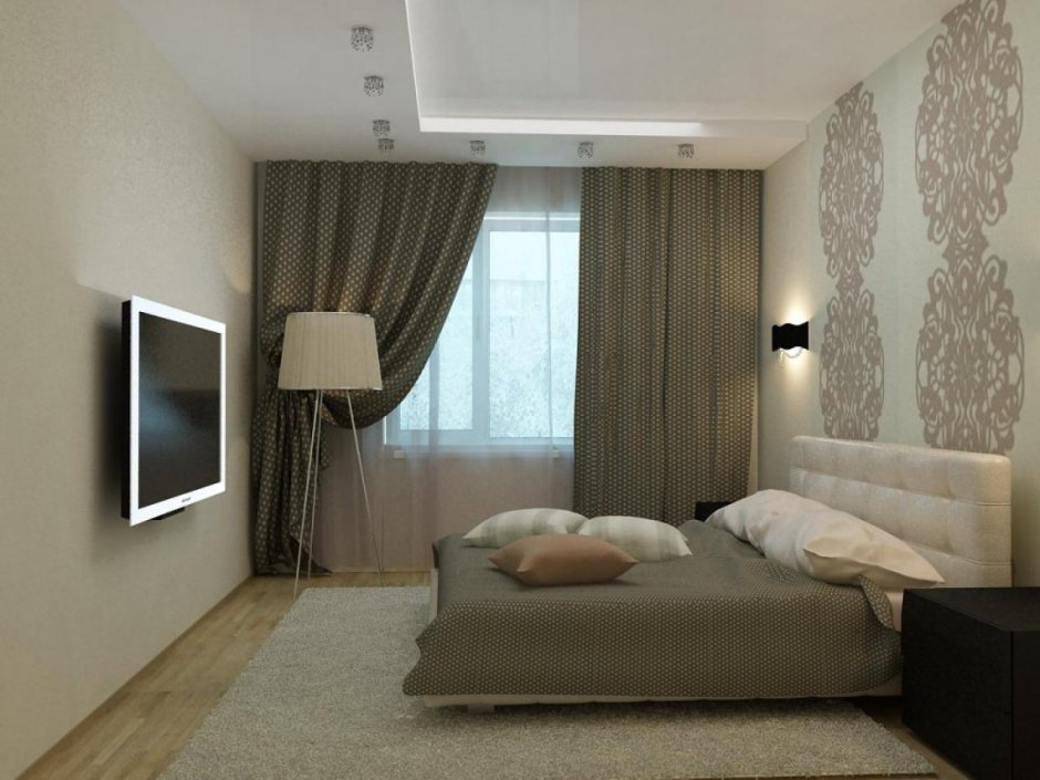 Интерьер студии 28кв с балконом