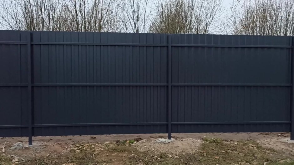 Забор мокрый асфальт RAL 7024