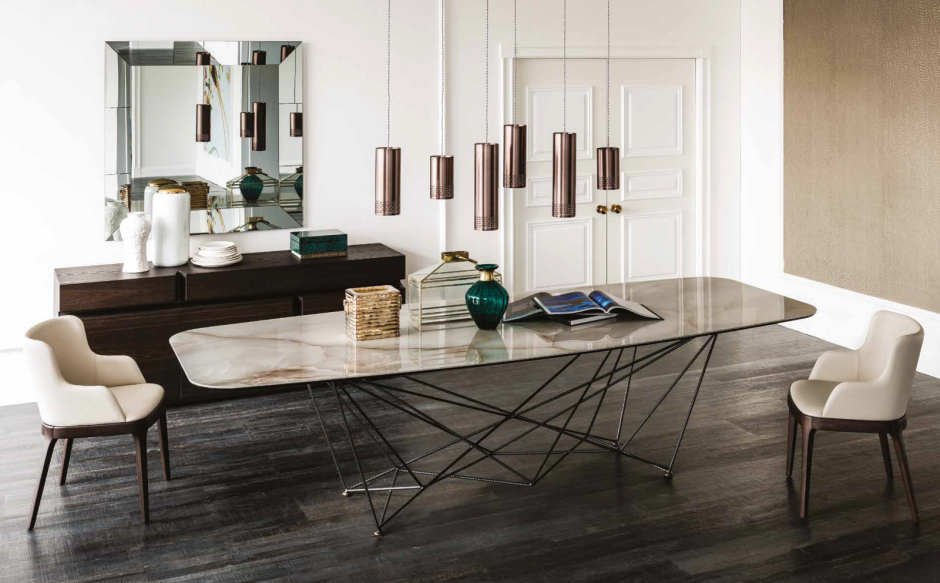 Журнальный столик из керамогранита и металла