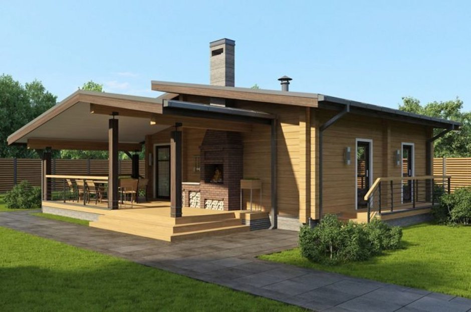 Дом-баня из клееного бруса под ключ