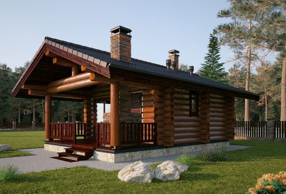 Угловая баня с мангальной зоной проекты