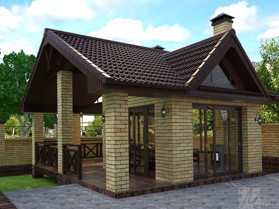 Срубовая баня с бассейном