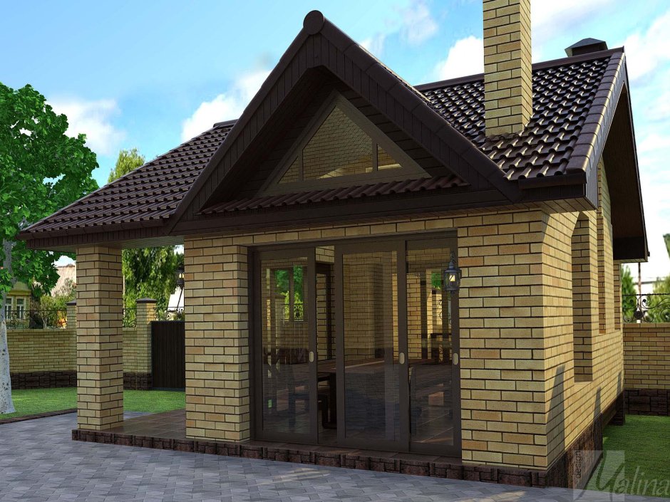 Баня с верандой под одной крышей 6на5