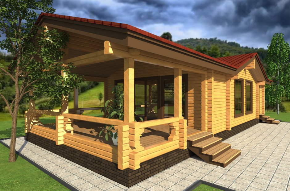 Проект бани Шале из клееного бруса