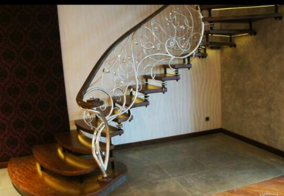 Полувинтовые кованые лестницы