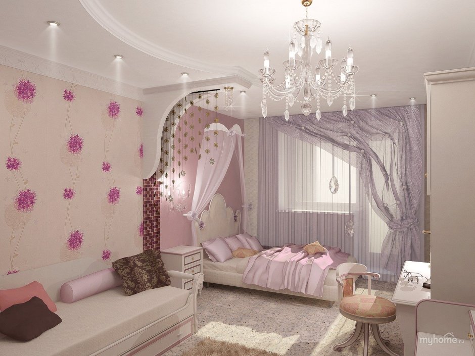 Детская комната в розовых тонах