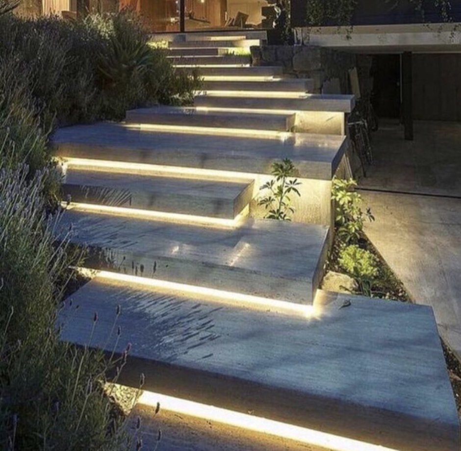 Подсветка ступеней ландшафт