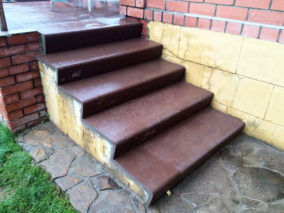 Отделка уличных ступеней из бетона