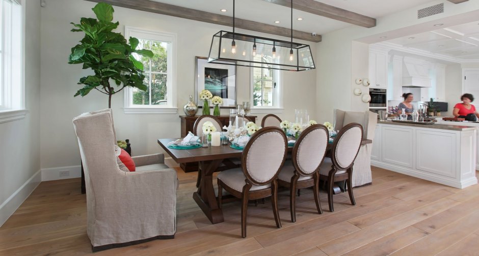 Балки в интерьере кухни