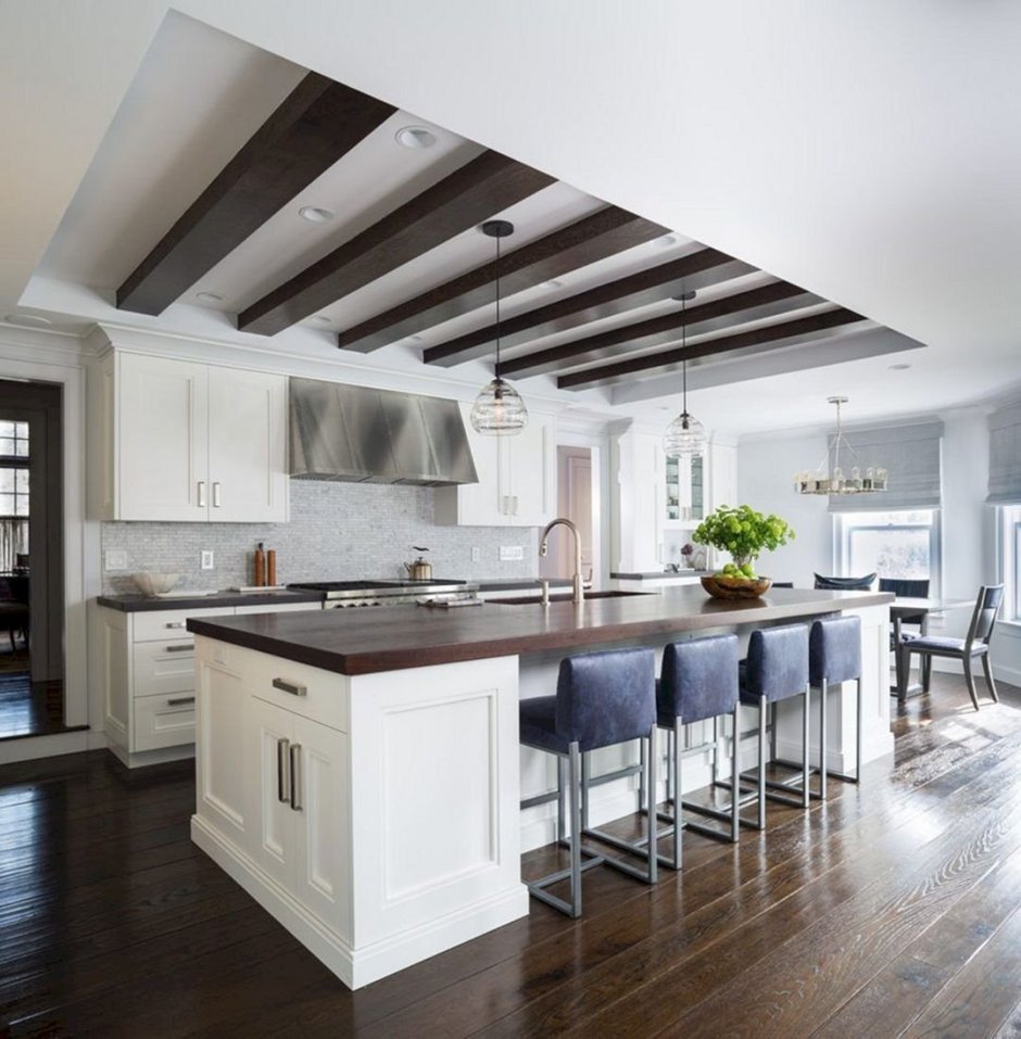 Кухня гостиная с островом