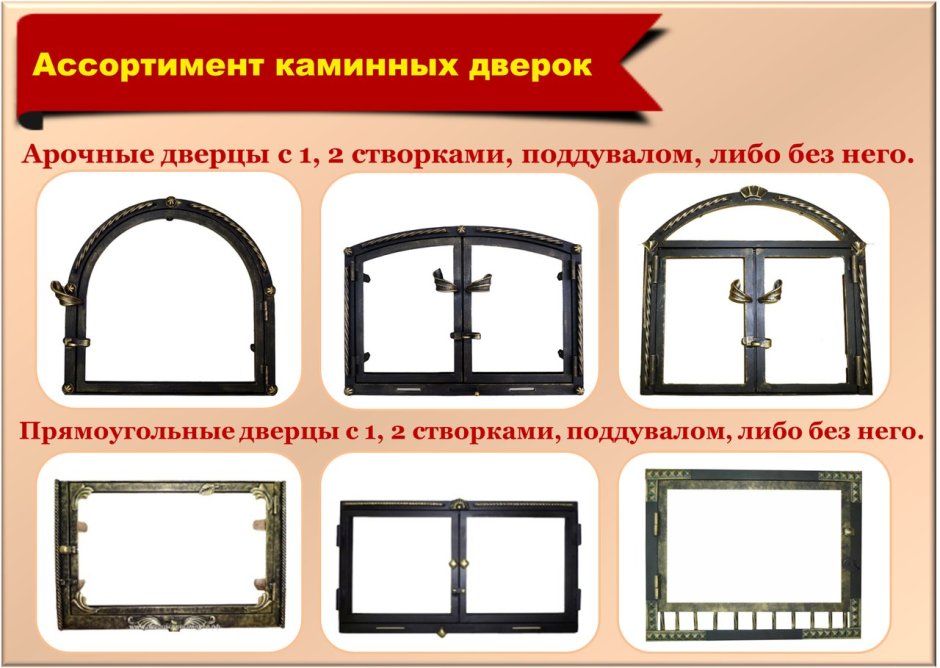 Стеклянная дверка арочная для печи