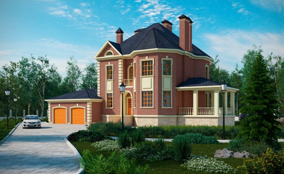 Двухэтажный деревянный дом