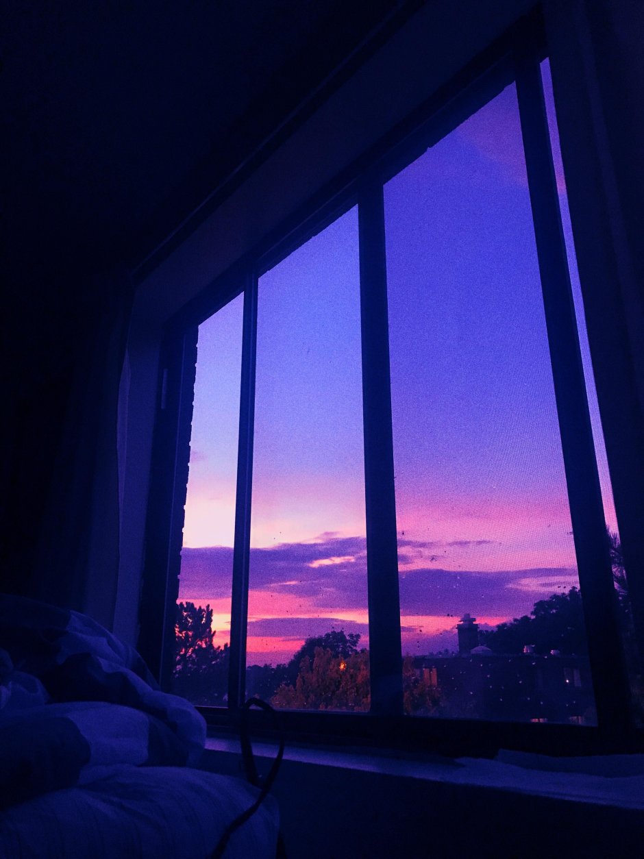Закат из окна