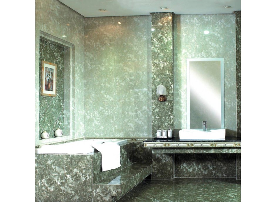 Плитка для ванной комнаты зеленый мрамор