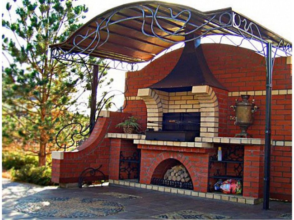 Навес для барбекю из поликарбоната