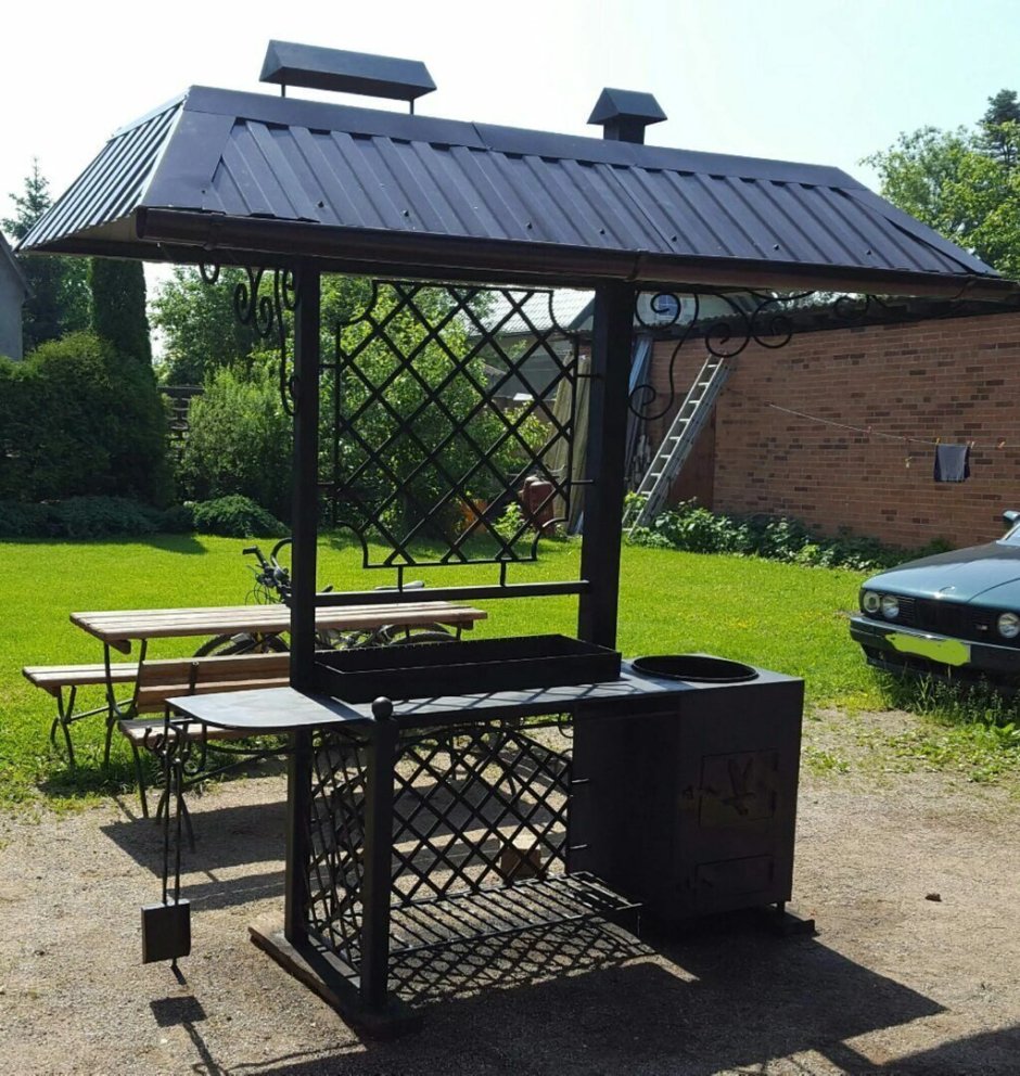 Навес для мангала шашлычник 1.5x2.5x2 м