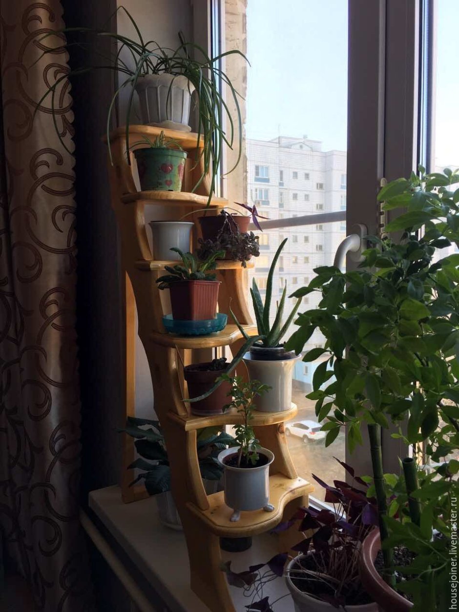 Подставка на подоконник фиалка 7 горшков 1 белая