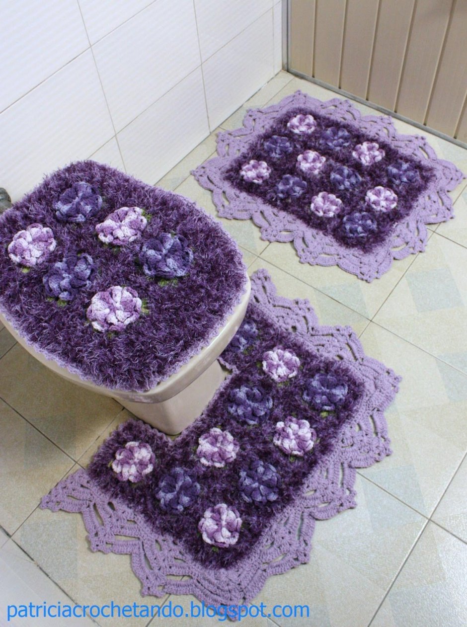 Вязаные коврики для ванной
