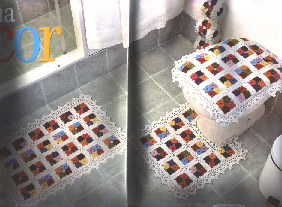 Коврик пэчворк в ванную комнату
