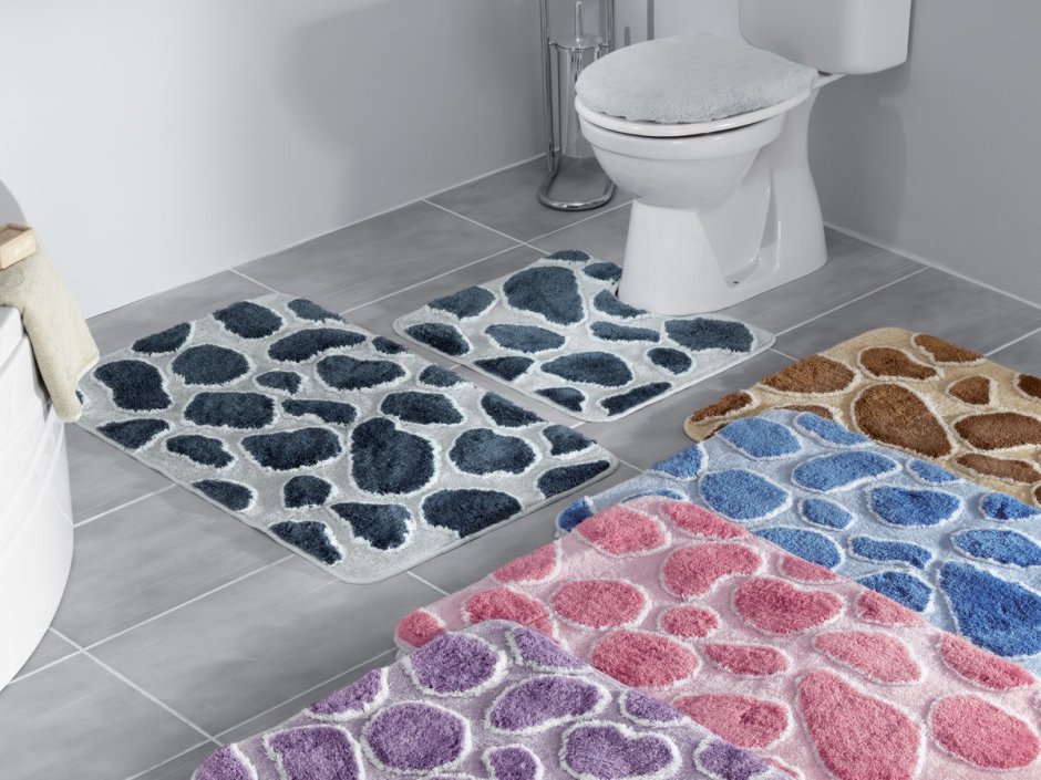 Вязаные коврики для ванной и туалета