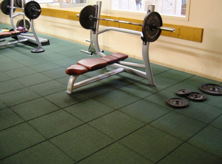 Резиновые плиты для спортзала