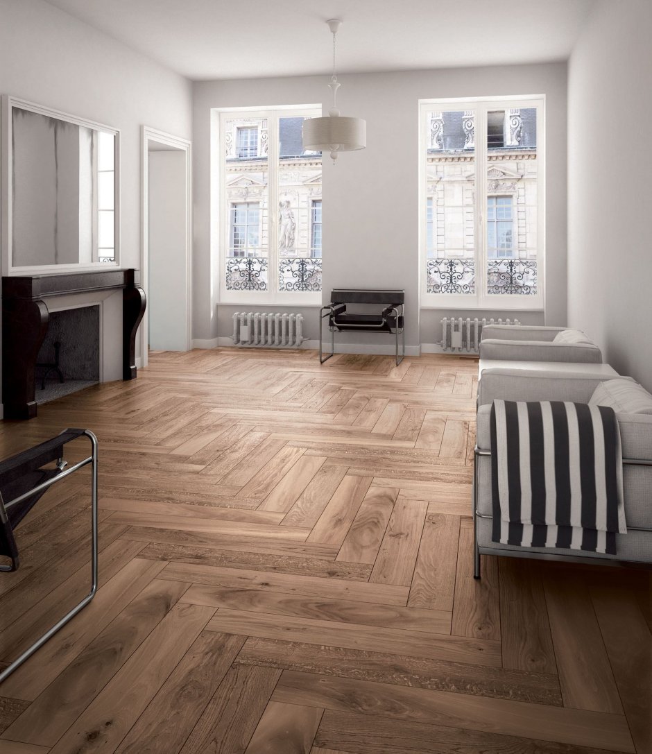 Плитка под паркет в интерьере