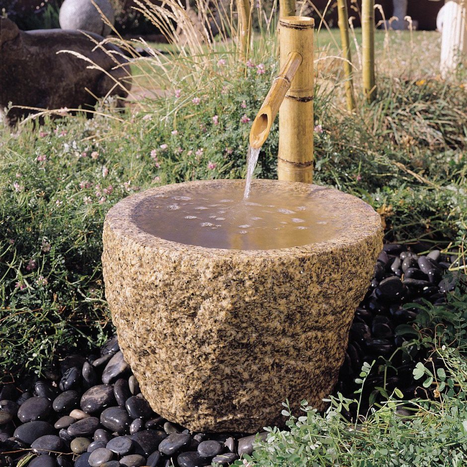 Каменные фонтаны чаши для сада