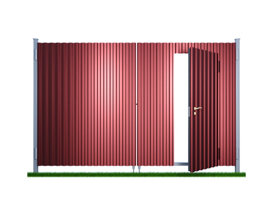 Ворота распашные "Троя МП" С профлистом, 3096*2100 мм, 116,26 кг