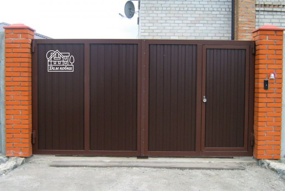 Ворота распашные с калиткой 2000*2200мм