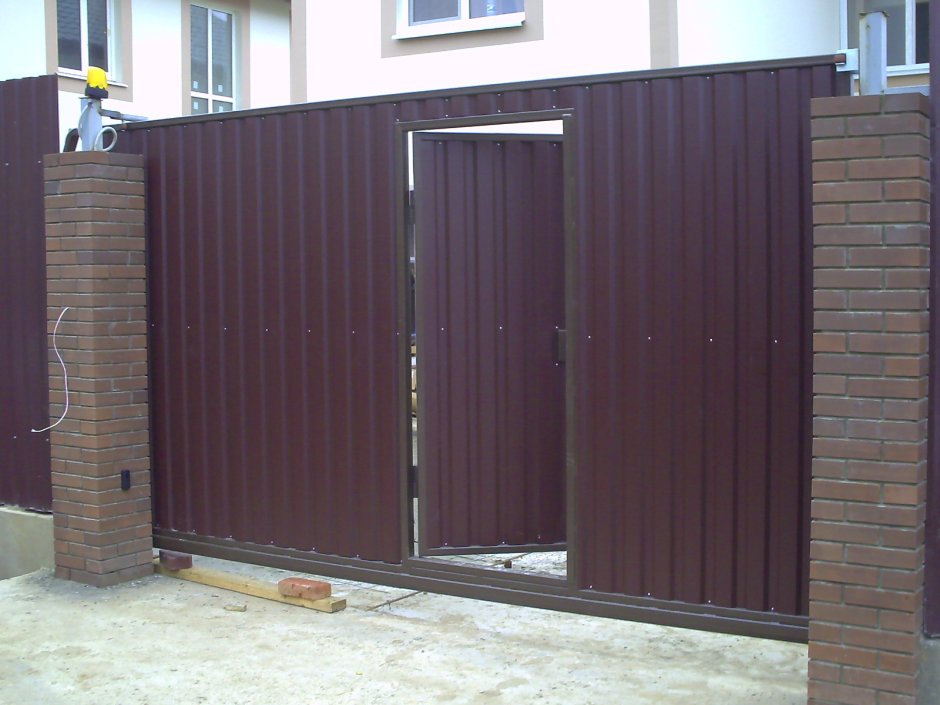 Ворота для забора распашные без калитки
