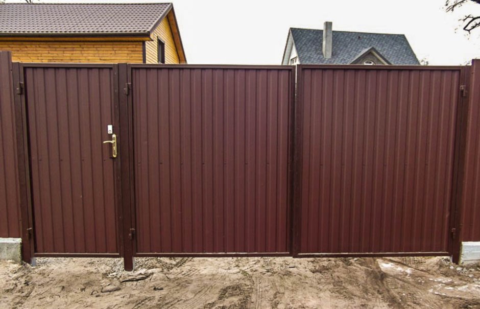 Ворота из профильной трубы 40х20 3м