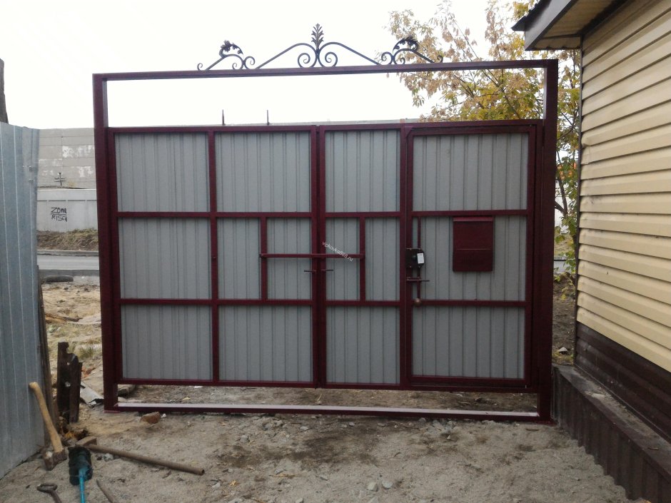 Ворота распашные "Троя МП" С профлистом, 3096*2100 мм, 116,26 кг