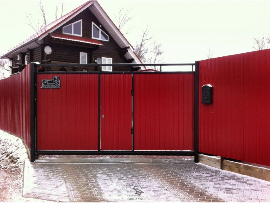 Ворота из профильной трубы с40 40х20 с калиткой