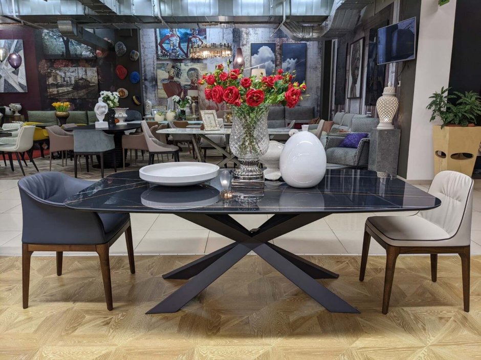 Круглый стол с керамической столешницей